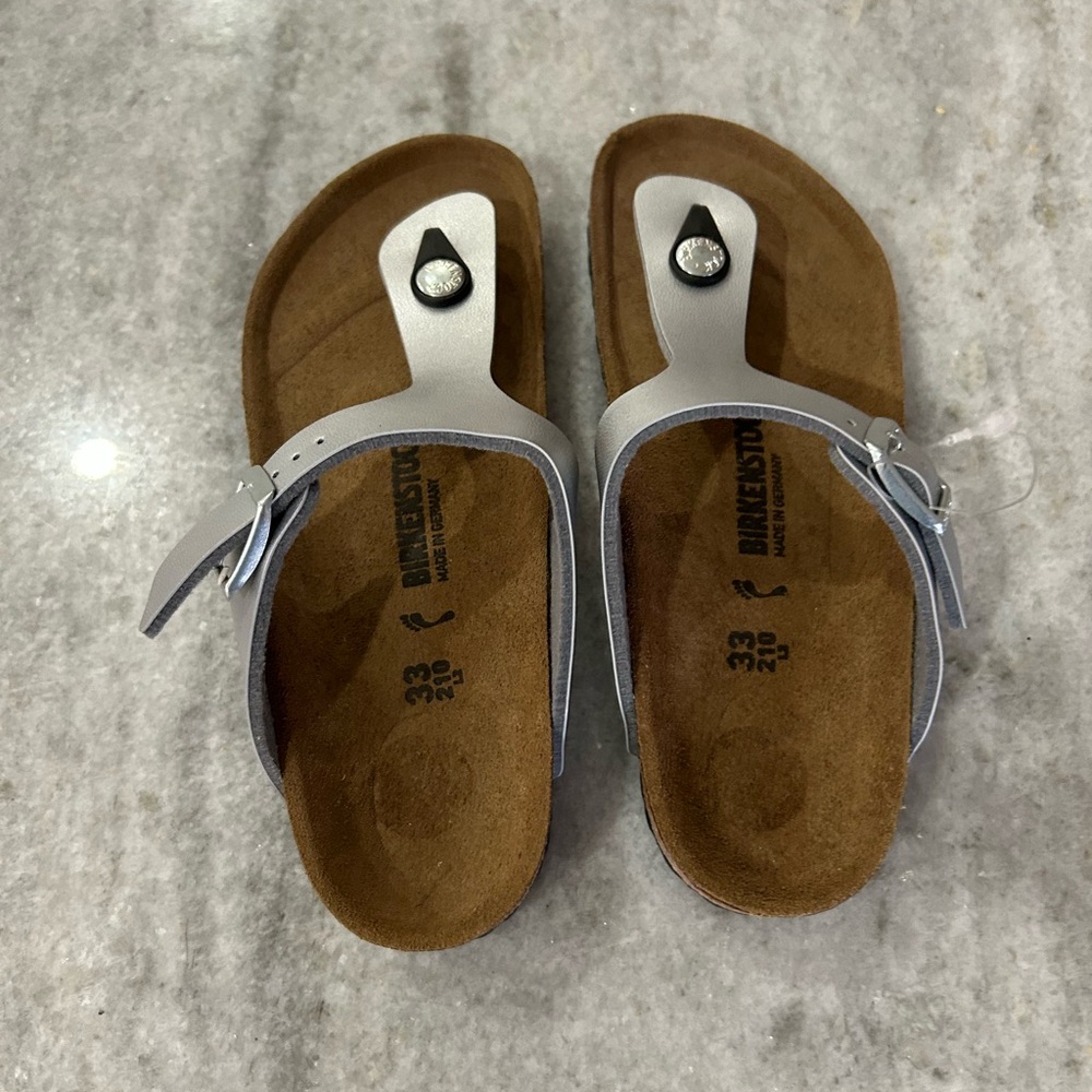 Birkenstock Kids Sandals - Silver and Brown - Picture 4 of 10